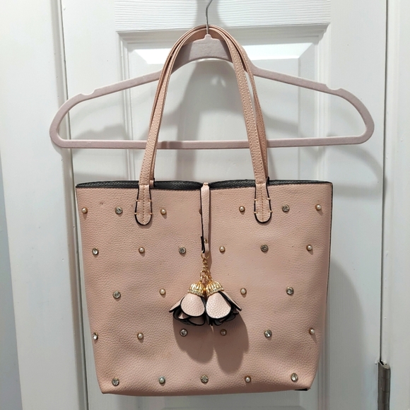 Source Unknown Handbags - Pink shoulder strap pocket book pearl and sequin front rose petal closure Bag